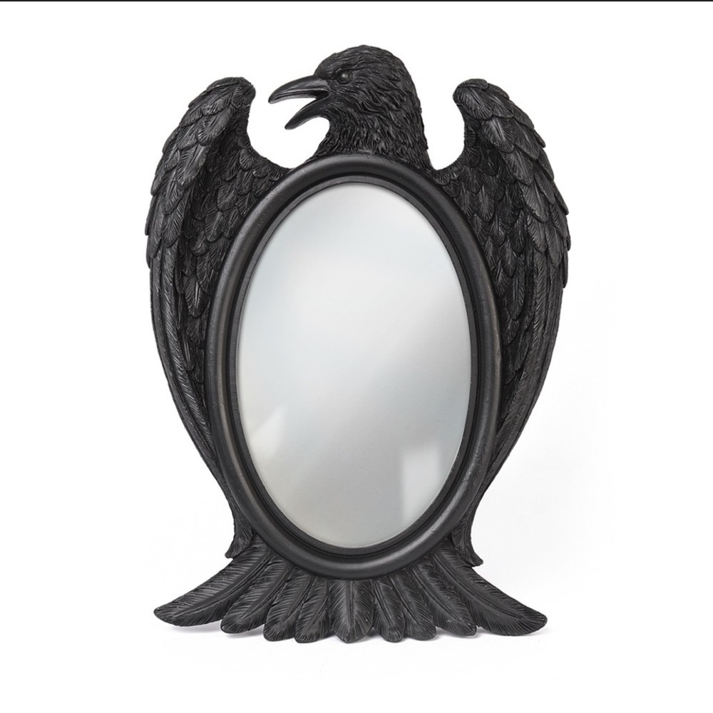 Alchemy Gothic Raven Mirror Black NWT